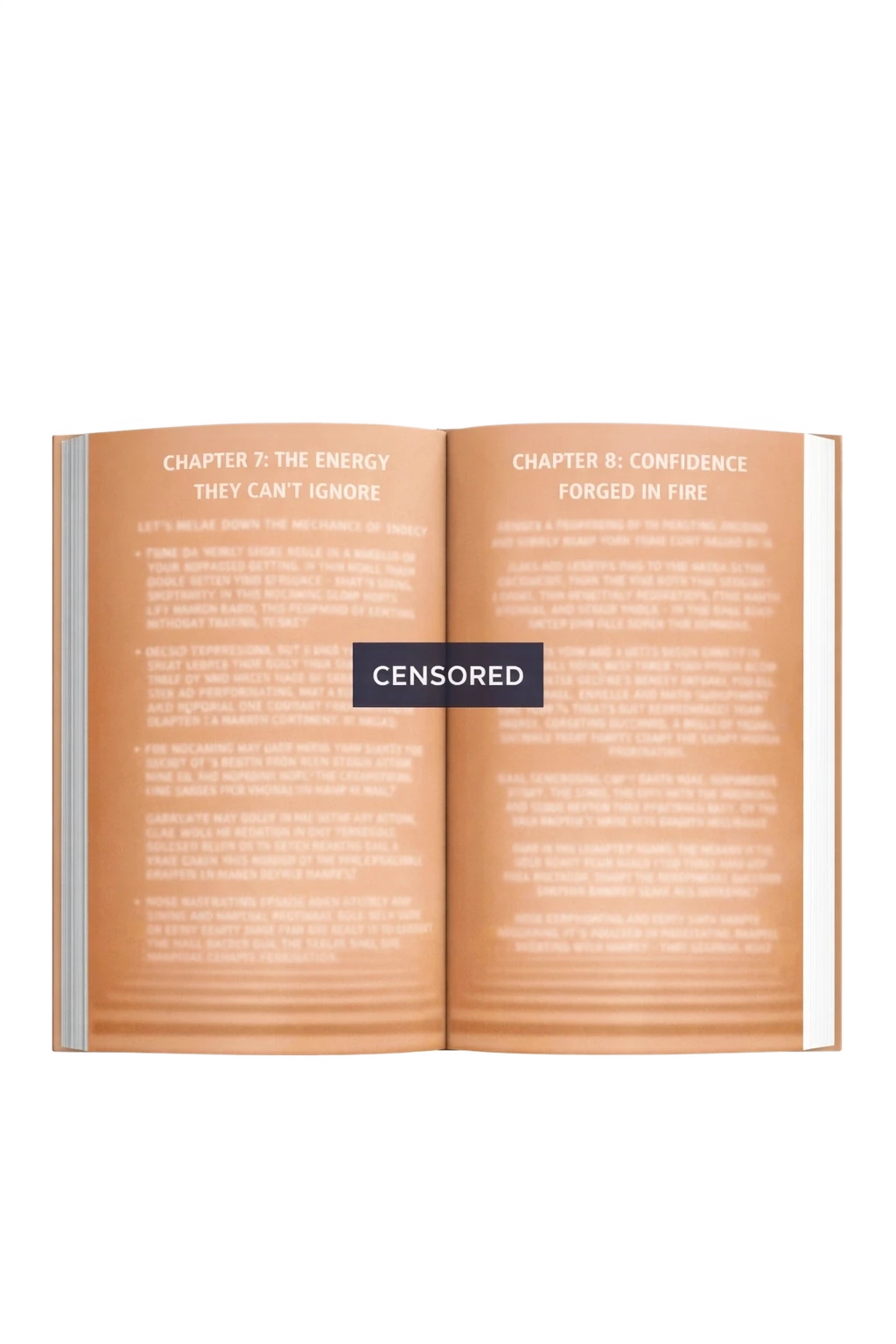 Open book with a 'Censored' label on a white background
