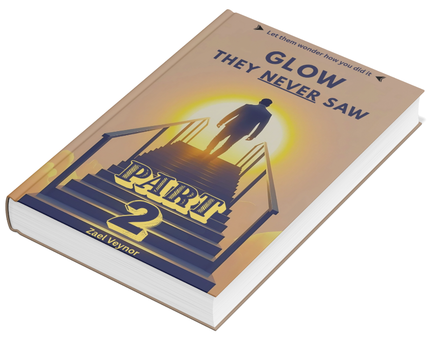 Book titled 'Glow They Never Saw Part 2' with a silhouette design on a beige background